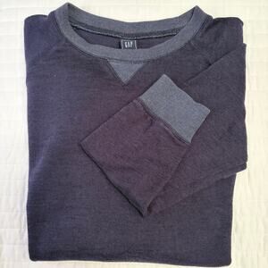 Gap Women's Blue Cotton Blend Long Sleeve Sweater, Large